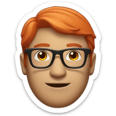 A red haierd man with glasses and an american hwt sticker