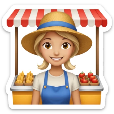 Girl buying food  sticker