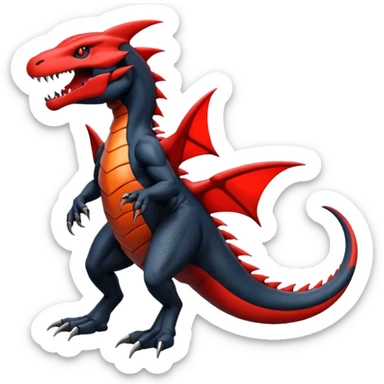 Yveltal-Garchomp-Salandit-Fakémon-hybrid-creature (full body)  sticker