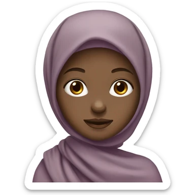 white skinned girl in a mauve headscarf sticker