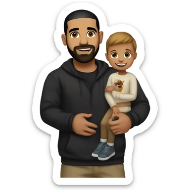 drake with a child sticker