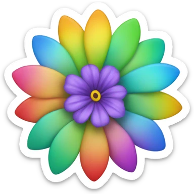 Rainbow colour Flower  sticker