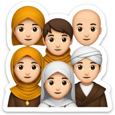 Kabe'nin önünde dönen insanlar sticker