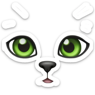 Really fat black cat with green eyes sticker