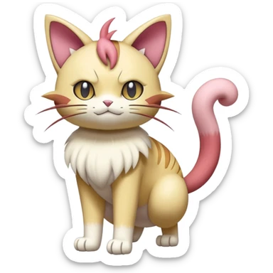 Meowth-Skitty-Pokémon-Fakémon-hybrid-creature (full body) sticker
