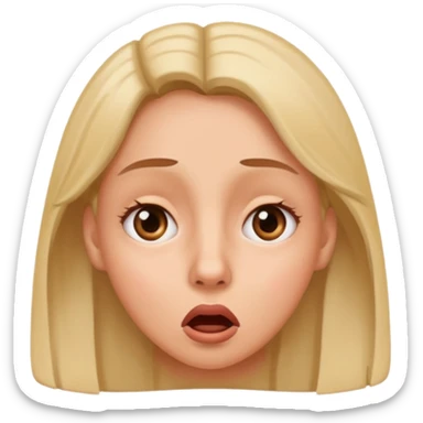 woman surprised and uncomfortable with nostrils flared sticker