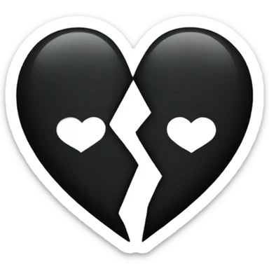 black heart two halves sticker