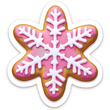 pink snowflake cookie with sprinkles sticker