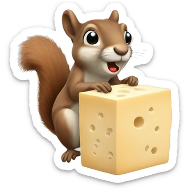 Squirrel eating tofu sticker