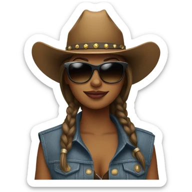 Cowgirl with sunglasses  sticker