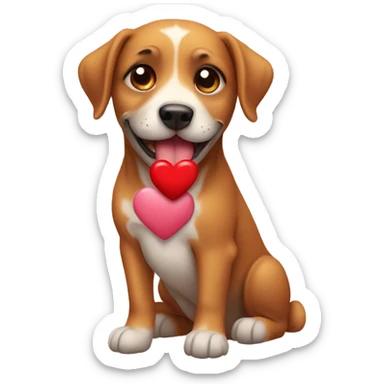 Dog with Heart Kiss  sticker