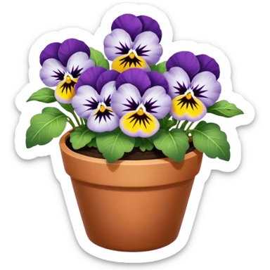 pansies in a pot sticker