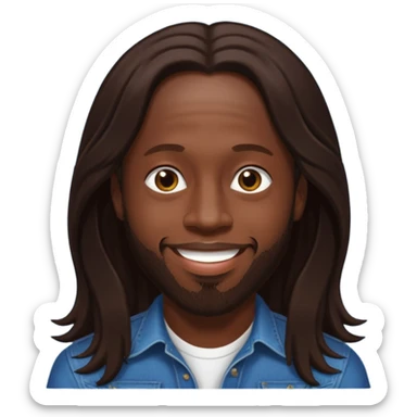 Wyclef Jean with dark brown long hair sticker