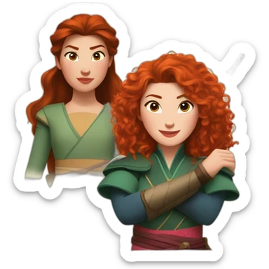 Mulan and Merida sticker