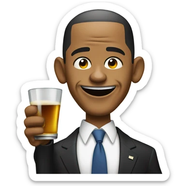obama drinking alcohol sticker