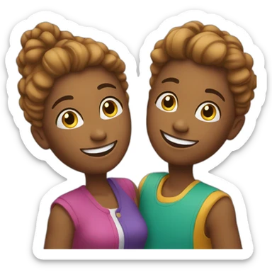 colorful duo smiling and posing sticker