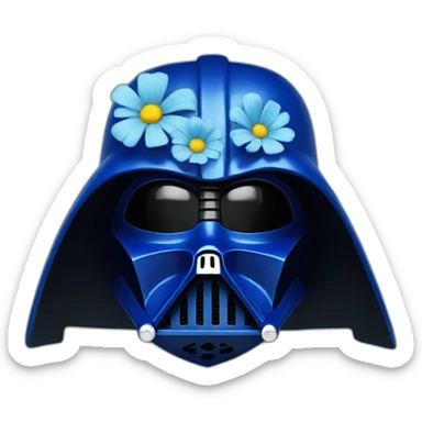 blue flower darth vador mask sticker