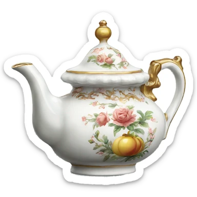 Antique porcelain teapot  sticker