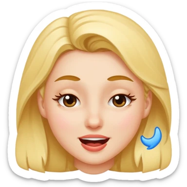 girl with big tits and hard nipples, winking with semen on face sticker