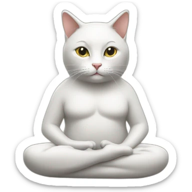 meditation cat sticker