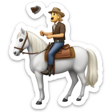 La roca montado en un caballo  sticker