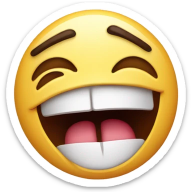 Face with crossed eyes looking up with mouth open and tongue sticking out with drool sticker