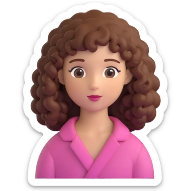 girl with curly hair sticker