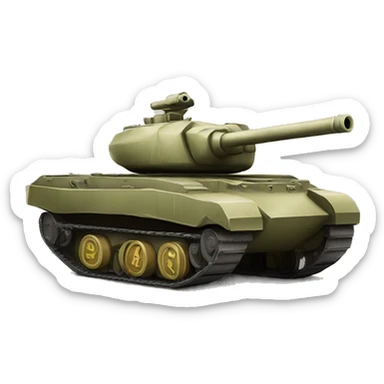 tank with trailer with money sticker