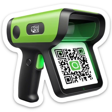 simple barcode reader reading a qr sticker