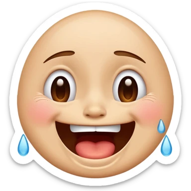 crying laughing face sticker