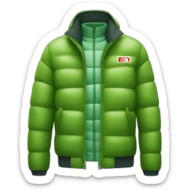 a cucumber in the shape of a man wears a jacket the north face sticker