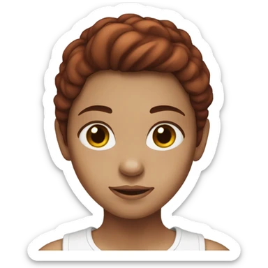 girl with dark red hair and brown eyes  sticker