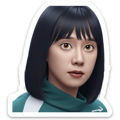 realistic portrait of girl sticker