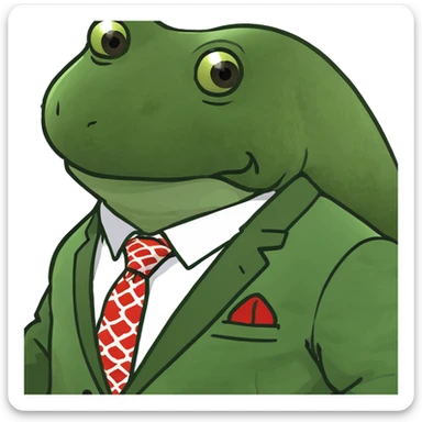 bufo in a japanese suit sticker