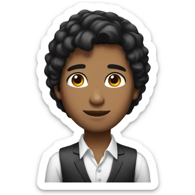 young ceo with black hair brown eyes sticker