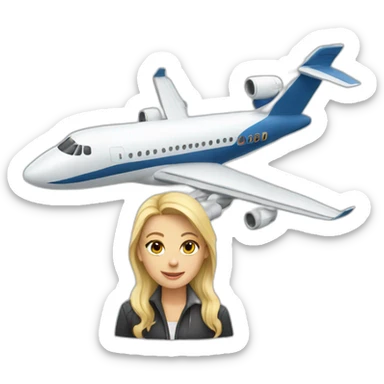 Plane with blonde woman sticker
