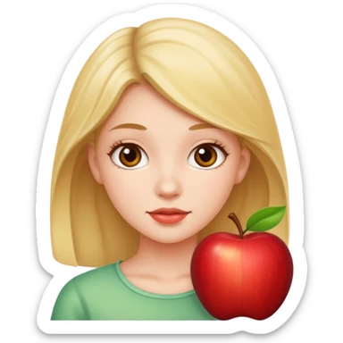 create the head okf the young pretty gitl in apple style sticker