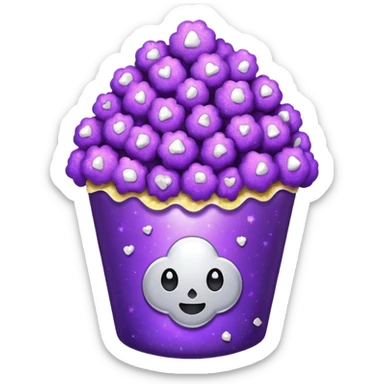 Glitter purple popcorn sticker