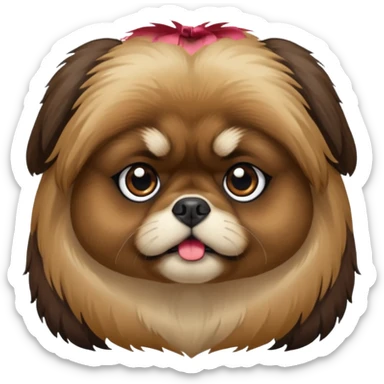 pekingese dog head kinda dark pekingese sticker