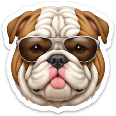 bulldog with sunglasses sticker