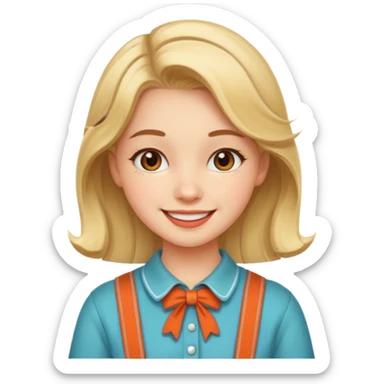 a teenage girl wearing retro clothes sticker