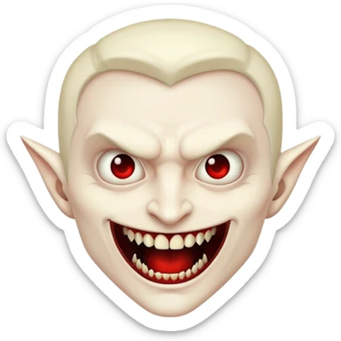 Vampire with large prominent fangs sticker