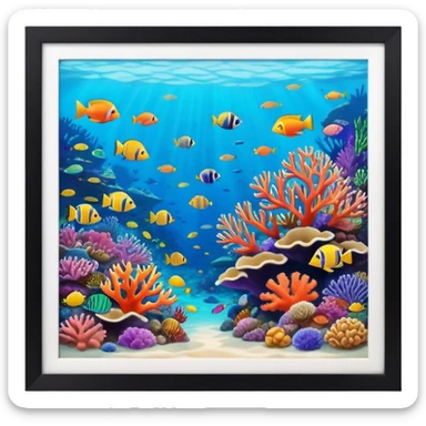 Great Barrier Reef Landmark Emoji – Featuring colorful coral formations and tropical fish. sticker