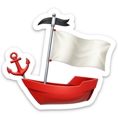 anchor whit flag white and red sticker