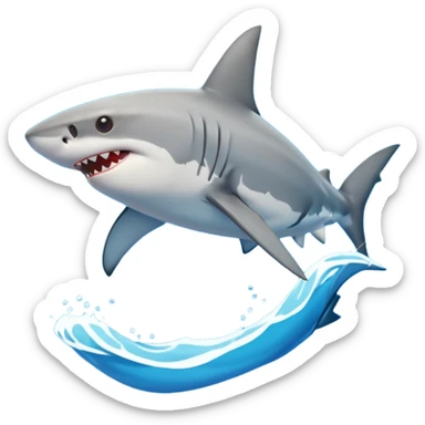 Put the shoes on the fins of the shark sticker