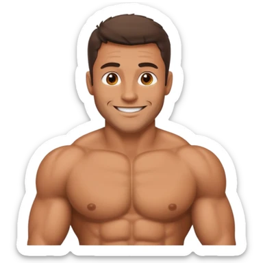 Muscular and chest hair man sticker