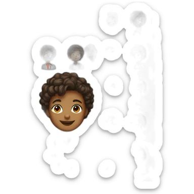 Doctor, brown skin, short hair, curly hair, oblique view, happy sticker