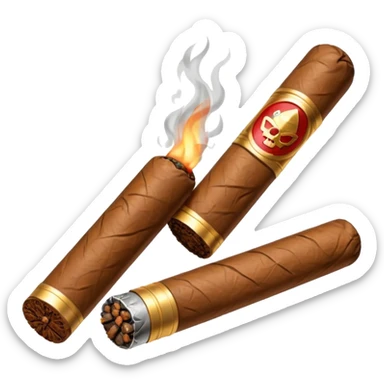 cigar with a prohibition symbol sticker