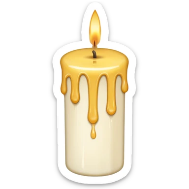 Thin and long Candle dripping wax as if someone is holding it sticker