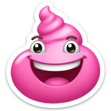 Pink poopy sticker